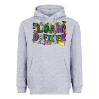 Heather Grey loan officer mardi gras cowgirl Heavyweight Hoodie - CowGirlArtShop