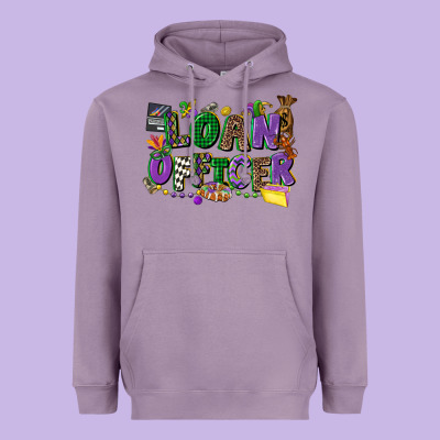 Loan Officer Mardi Gras Cowgirl Heavyweight Hoodie Designed By Cowgirlartshop
