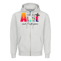 Dove Grey He is Alive Zipper Hoodie - Bettercallsaul