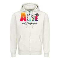 Oatmeal Heather He is Alive Zipper Hoodie - Bettercallsaul