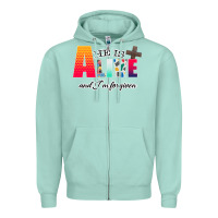 Seafoam He is Alive Zipper Hoodie - Bettercallsaul