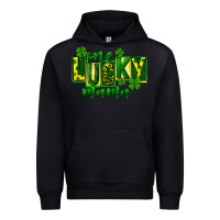 Black one lucky mama st patricks Urban Hoodie - FaDigitalArtStudio