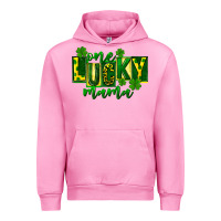 Fuchsia Pink one lucky mama st patricks Urban Hoodie - FaDigitalArtStudio