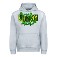 Heather Grey one lucky mama st patricks Urban Hoodie - FaDigitalArtStudio
