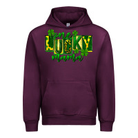 Mauve Wine one lucky mama st patricks Urban Hoodie - FaDigitalArtStudio