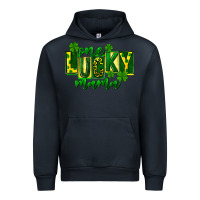 Navy one lucky mama st patricks Urban Hoodie - FaDigitalArtStudio