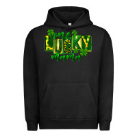 Pigment Black one lucky mama st patricks Urban Hoodie - FaDigitalArtStudio