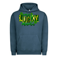 Pigment Midnight Navy one lucky mama st patricks Urban Hoodie - FaDigitalArtStudio