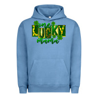 Pigment Pebble Blue one lucky mama st patricks Urban Hoodie - FaDigitalArtStudio