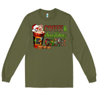 Army Green Coffee and Christmas cheer Long Sleeve Tee - NancyCooperArtShop