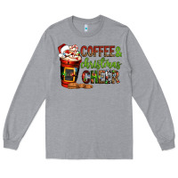 Heather Grey Coffee and Christmas cheer Long Sleeve Tee - NancyCooperArtShop
