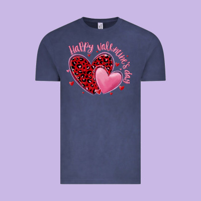 Happy Valentine's Day Hearts Vintage Tee Designed By Maliassmallbusiness