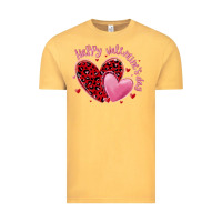 Vintage Mustard happy valentine's day hearts Vintage Tee - MaliasSmallBusiness