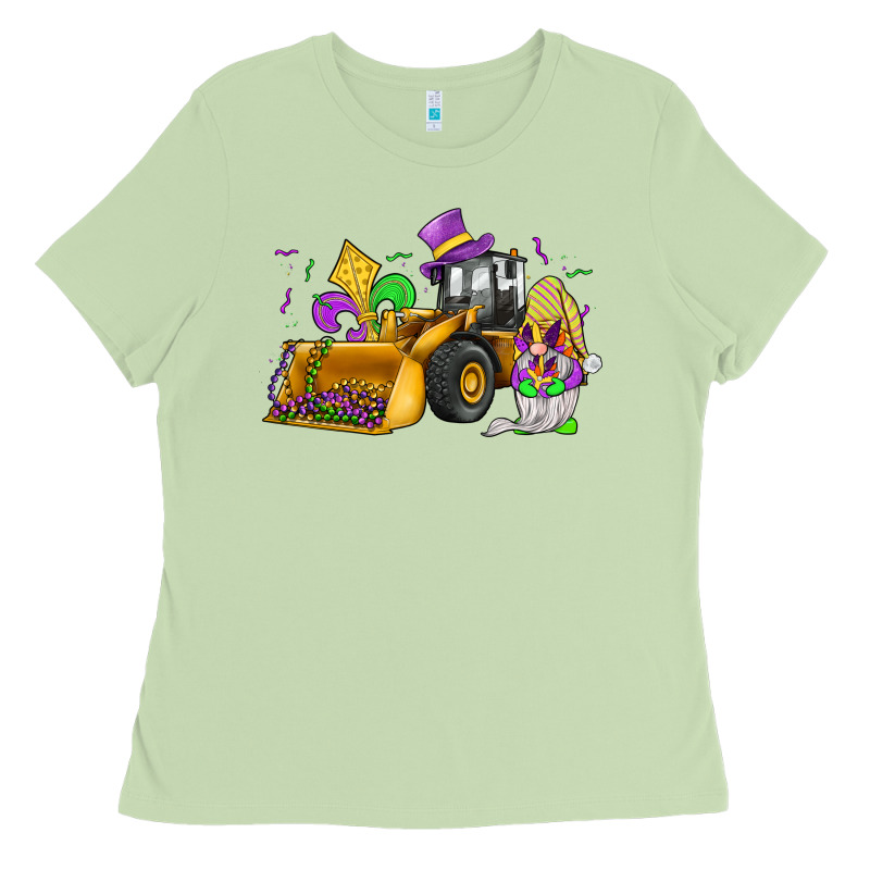 Mardi Gras Gnome Bulldozer Ladies Tee by JahusDesignShop | Teevron