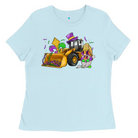 Baby Blue mardi gras gnome bulldozer Ladies Tee - JahusDesignShop