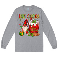 Heather Grey christmas gnome hot cocoa Long Sleeve Tee - MaliasSmallBusiness