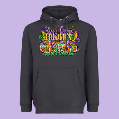 King Cake Calories Dont Count Heavyweight Hoodie Designed By Cowgirlartshop