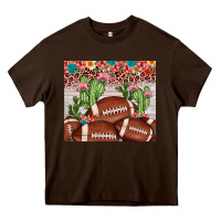 Chocolate Brown football leopard cactus Heavy Core Tee - JahusDesignShop
