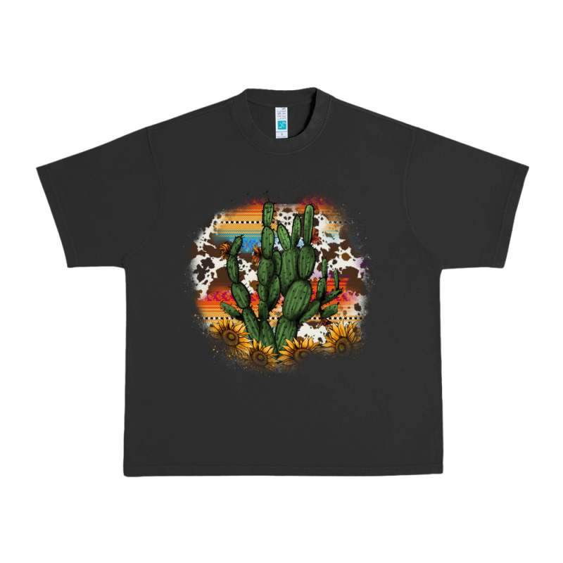 Cowhide Aztec Sunflowers Cactus Urban Heavy Tee by AdoDesignShop | Teevron