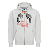 Dove Grey Hot Southern Mess Zipper Hoodie - Bettercallsaul