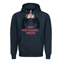 Navy Hot Southern Mess Zipper Hoodie - Bettercallsaul