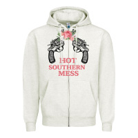 Oatmeal Heather Hot Southern Mess Zipper Hoodie - Bettercallsaul