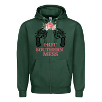 Sports Green Hot Southern Mess Zipper Hoodie - Bettercallsaul