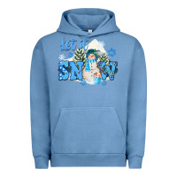 Pigment Pebble Blue let it snow christmas Urban Hoodie - FaDigitalArtStudio