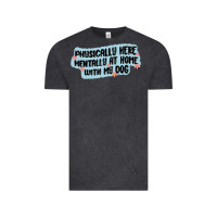 Vintage Black physically here mentally at home with my dog Vintage Tee - MaliasSmallBusiness