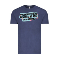 Vintage Denim physically here mentally at home with my dog Vintage Tee - MaliasSmallBusiness