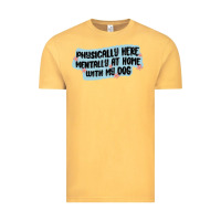 Vintage Mustard physically here mentally at home with my dog Vintage Tee - MaliasSmallBusiness