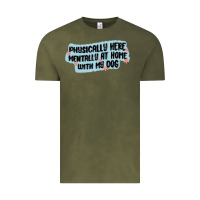 Vintage Olive physically here mentally at home with my dog Vintage Tee - MaliasSmallBusiness