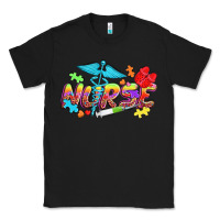 Black Autism Nurse Classic Tee - NancyCooperArtShop