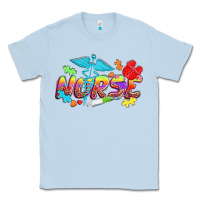 Dusty Blue Autism Nurse Classic Tee - NancyCooperArtShop