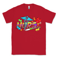 Red Autism Nurse Classic Tee - NancyCooperArtShop