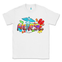 White Autism Nurse Classic Tee - NancyCooperArtShop