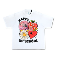 White happy 100 days of school Urban Heavy Tee - MaliasSmallBusiness