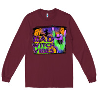 Burgundy bad witch vibes Long Sleeve Tee - JahusDesignShop