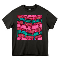 Asphalt valentines day leopard and turquoise gemstone seamless pattern Heavy Core Tee - BundleAndBundleShop