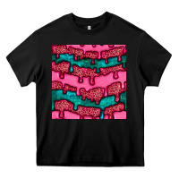 Black valentines day leopard and turquoise gemstone seamless pattern Heavy Core Tee - BundleAndBundleShop