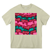 Mossy valentines day leopard and turquoise gemstone seamless pattern Heavy Core Tee - BundleAndBundleShop