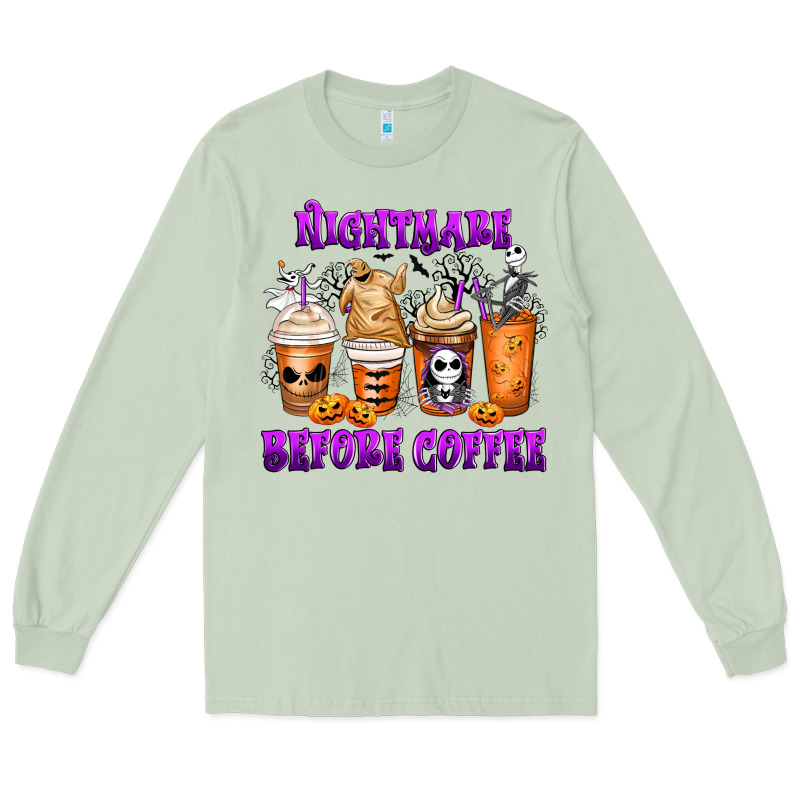 Nightmare Before Coffee Cups Long Sleeve Tee by MaliasSmallBusiness | Teevron