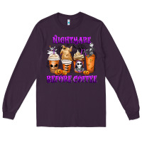 Plum Nightmare Before Coffee Cups Long Sleeve Tee - MaliasSmallBusiness