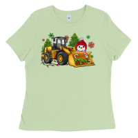 Matcha christmas bulldozer snowman Ladies Tee - JahusDesignShop