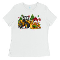 White christmas bulldozer snowman Ladies Tee - JahusDesignShop