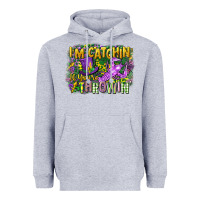 Heather Grey im catchin if youre throwin Heavyweight Hoodie - CowGirlArtShop