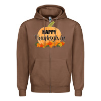 Chestnut Happy Thanksgiving Zipper Hoodie - Bettercallsaul