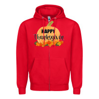 Red Happy Thanksgiving Zipper Hoodie - Bettercallsaul