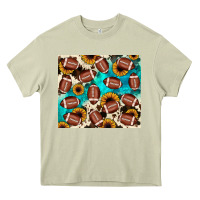 Mossy football turquoise sunflower Heavy Core Tee - JahusDesignShop
