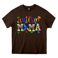 Chocolate Brown autism mama Heavy Core Tee - AdoDesignShop